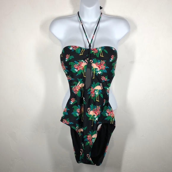 Kirra Other - Kirra Black flamingo one piece swimsuit size large